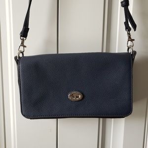 Tignanello Cross-body leather navy blue purse.